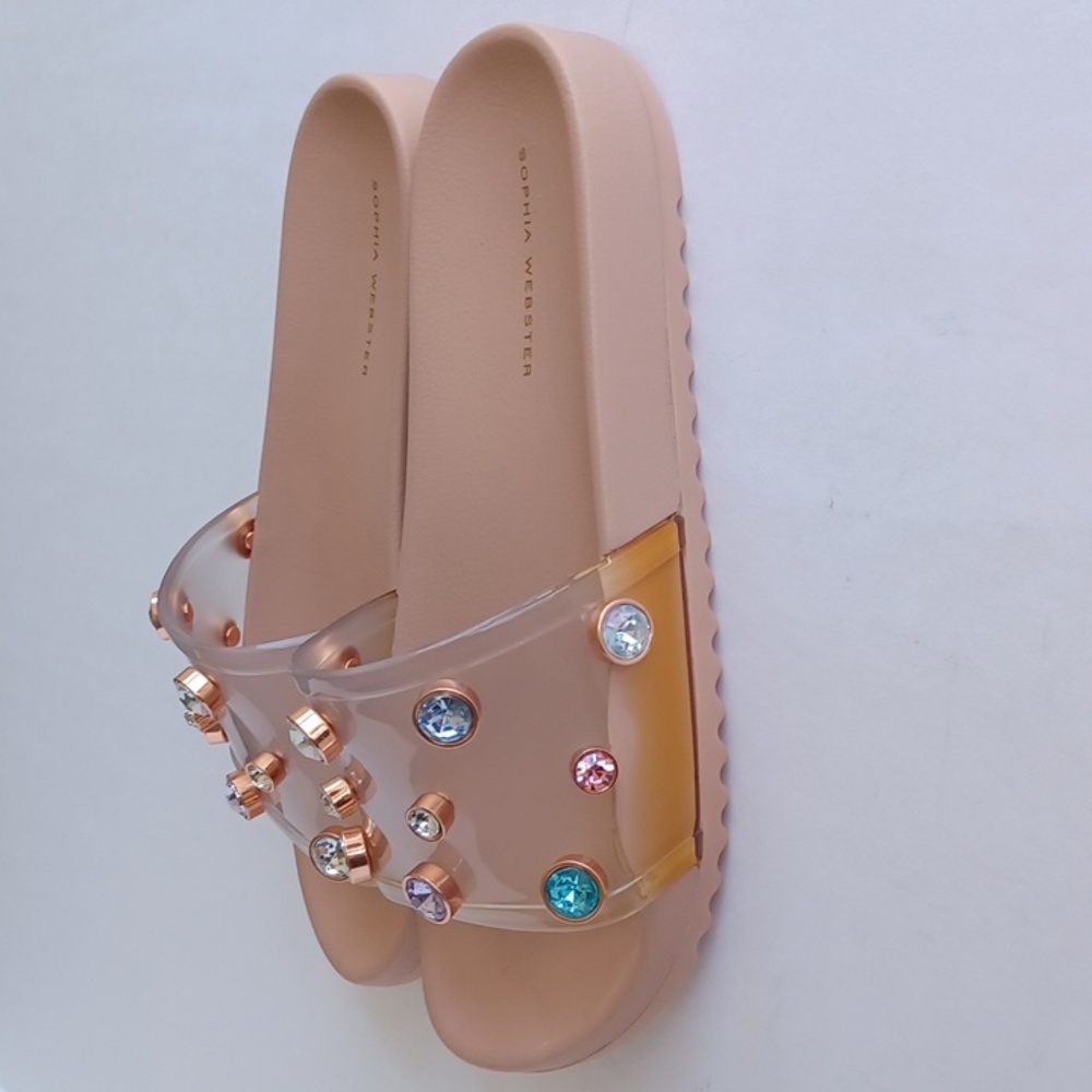 Sophia Webster Dina Gem Embellished Slip On Slide Sandals SZ 8 NWOT - Picture 9 of 16